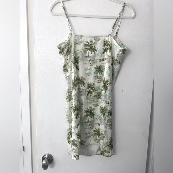 Palm Tree White Mini Slip Dress size small​​, cute dress - Picture 3 of 8